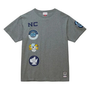 NEW Mitchell & Ness City Collection North Carolina Tar Heels Tee Gray Mens XS
